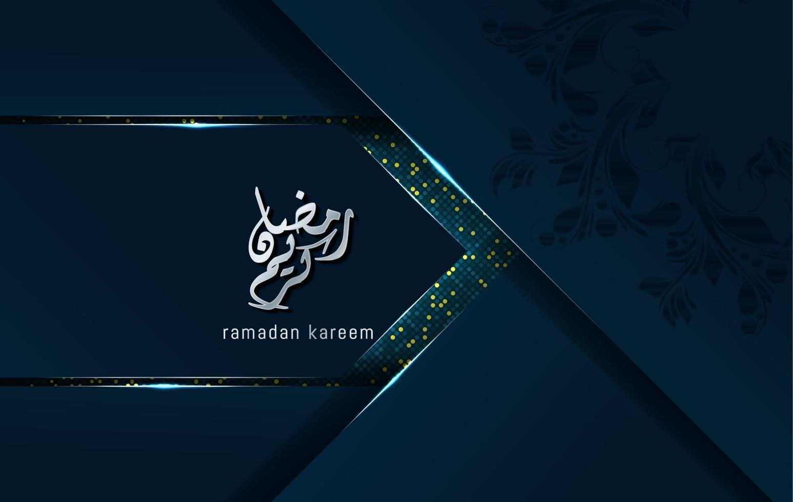 Navy Dark Abstract Luxurious Background. Ramadan Kareem Abstract Greeting Background. vector