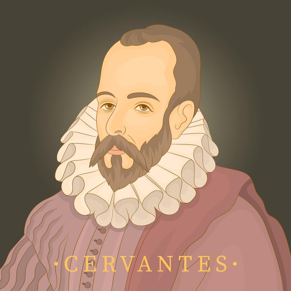 Miguel de Cervantes famous spanish writer vector