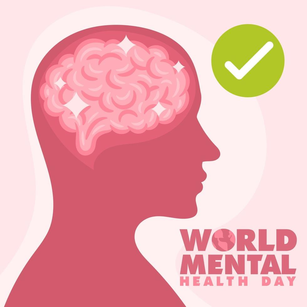 World mental health day concept poster vector