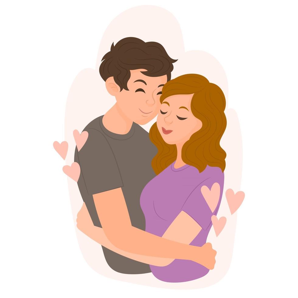 pareja mirándose con amor y ternura. Escena romántica de personas saliendo. vector