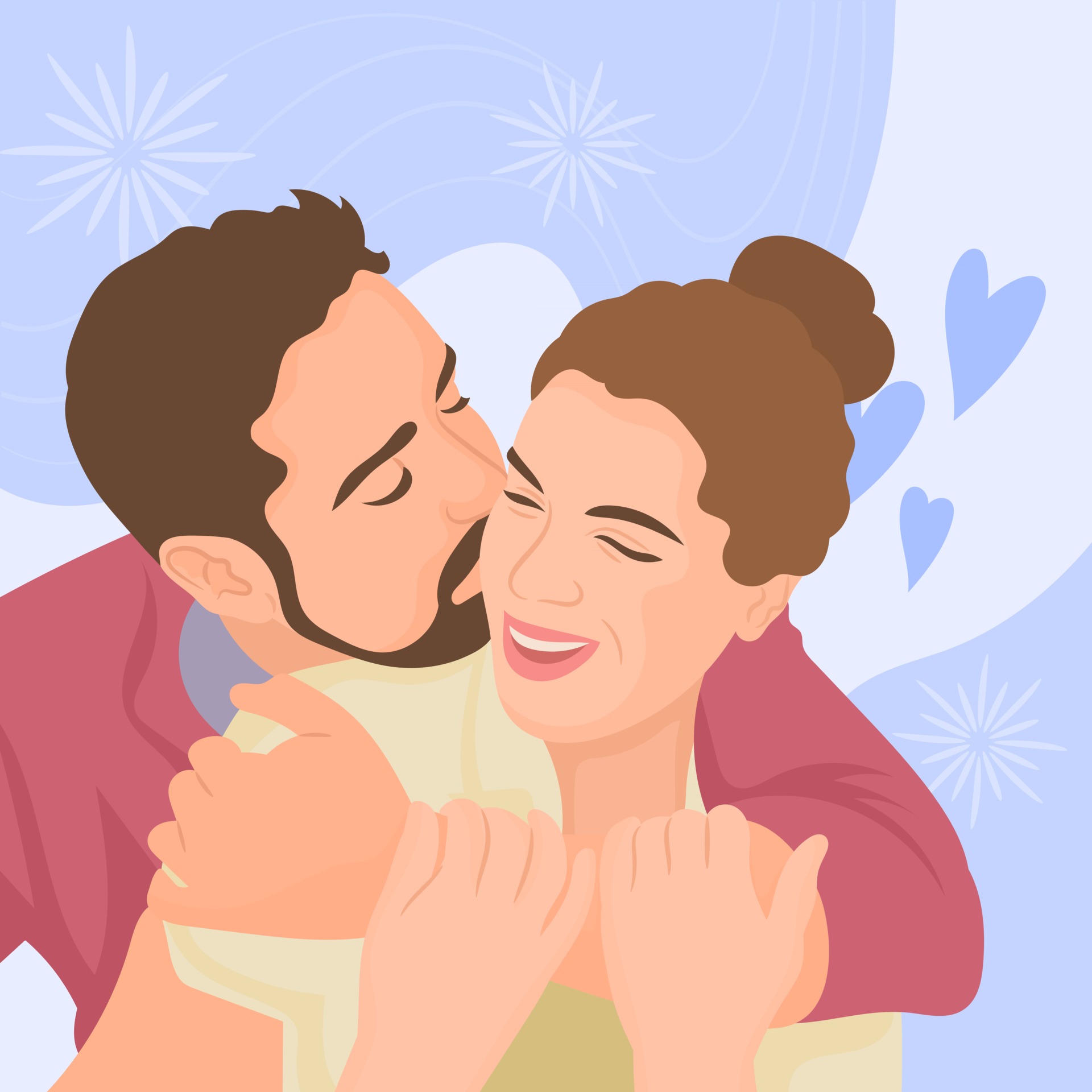 Premium Vector  Love couple looking at each other. romantic