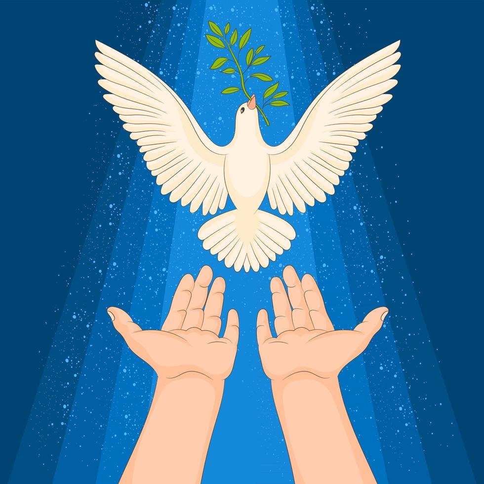 Dove of peace and olive branch vector