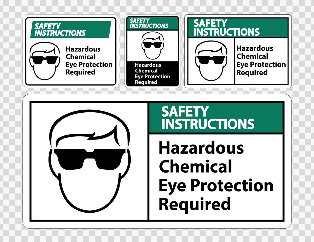 instrucciones de seguridad protección ocular química peligrosa requerida símbolo signo aislar sobre fondo transparente, ilustración vectorial vector