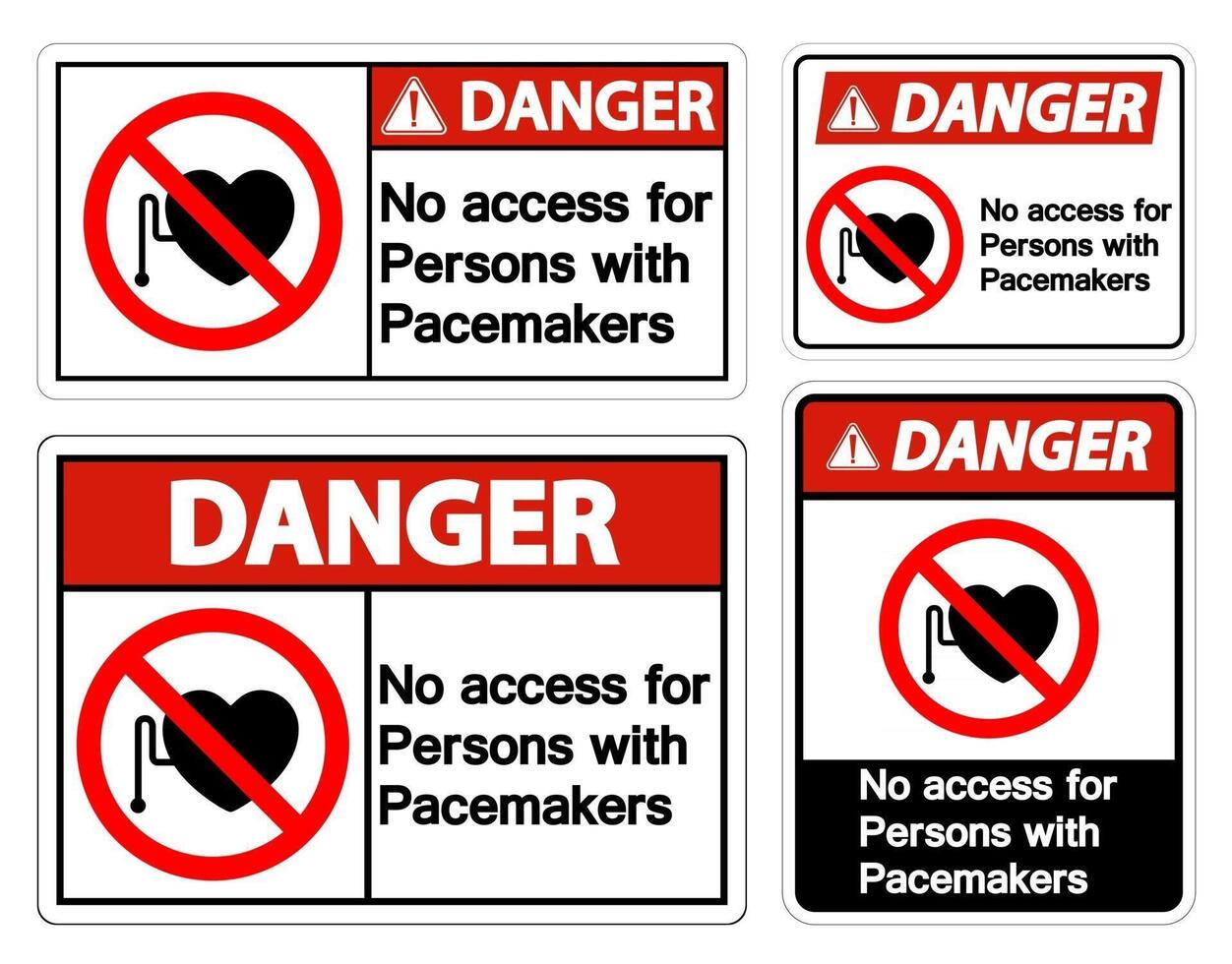 Danger No Access For Persons With Pacemaker Symbol Sign On White Background vector