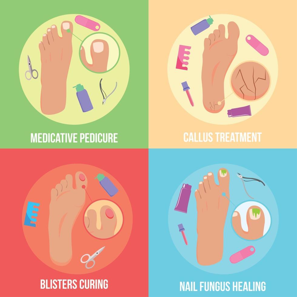 Foot Problems Flat Design Concept Vector Illustration