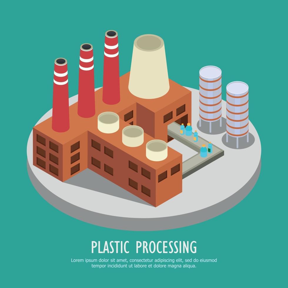 Reprocessing Plastics Background Composition Vector Illustration