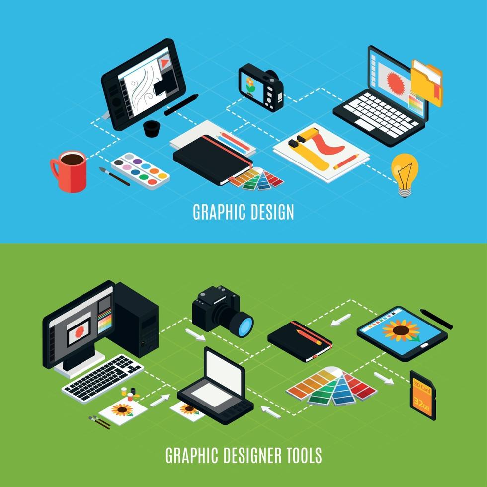Graphic Design Banners Set Vector Illustration
