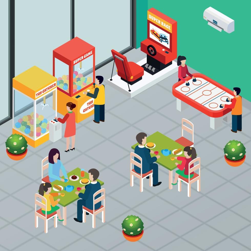 Game Machine Isometric Illustration Vector Illustration