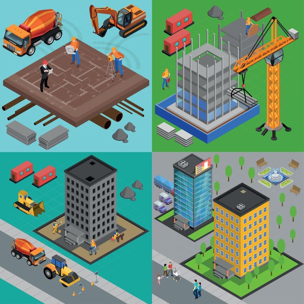 Building Development Design Concept Vector Illustration