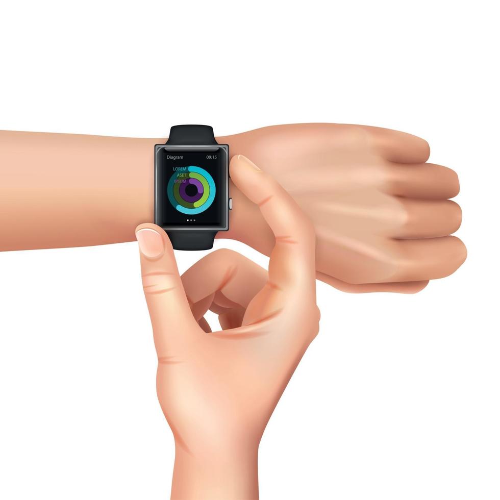Realistic Smart Watch Vector Illustration