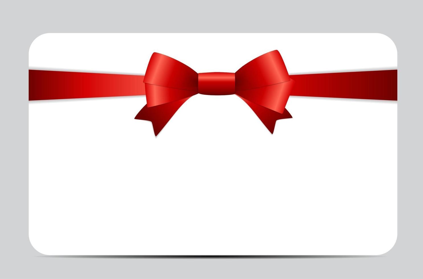 Gift Card with Read Ribbon and Bow. Vector illustration