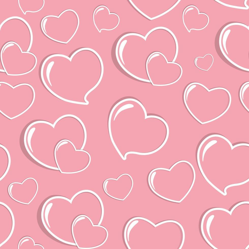 Heart Love Seamless Pattern Background Vector Illustration