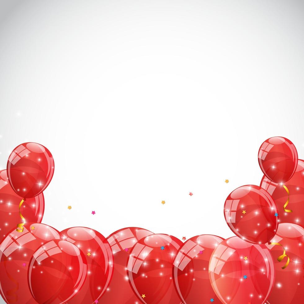 Color Glossy Balloons Background Vector Illustration