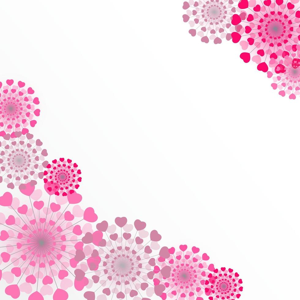 Abstract Heart Flower Background Vector Illustration