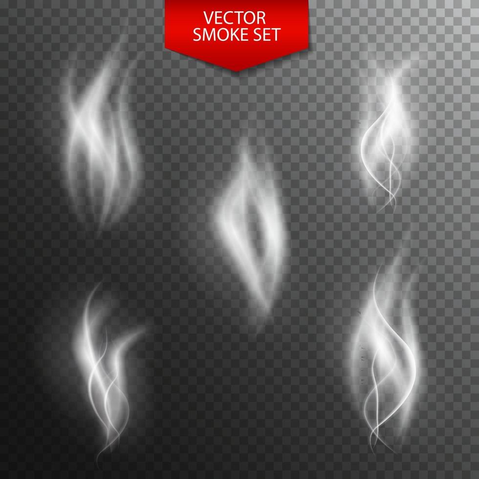 Naturalistic Smoke on Dark Background. vector