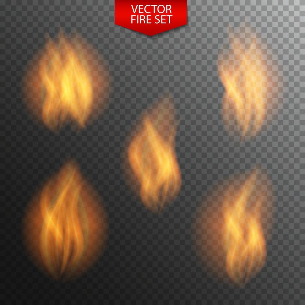 Naturalistic Fire on Dark Background. vector