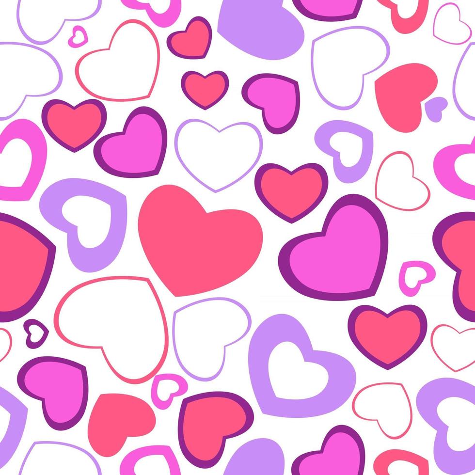 Heart Love Seamless Pattern Background Vector Illustration