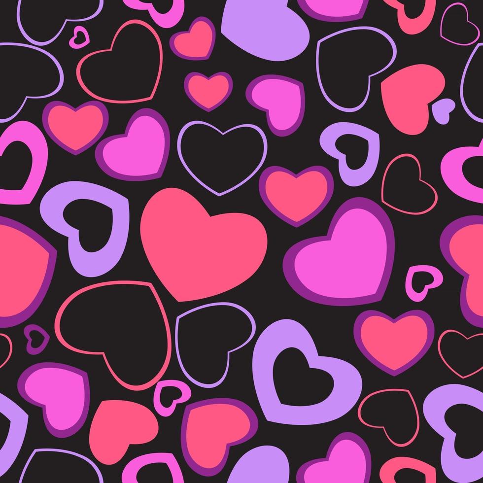 Heart Love Seamless Pattern Background Vector Illustration