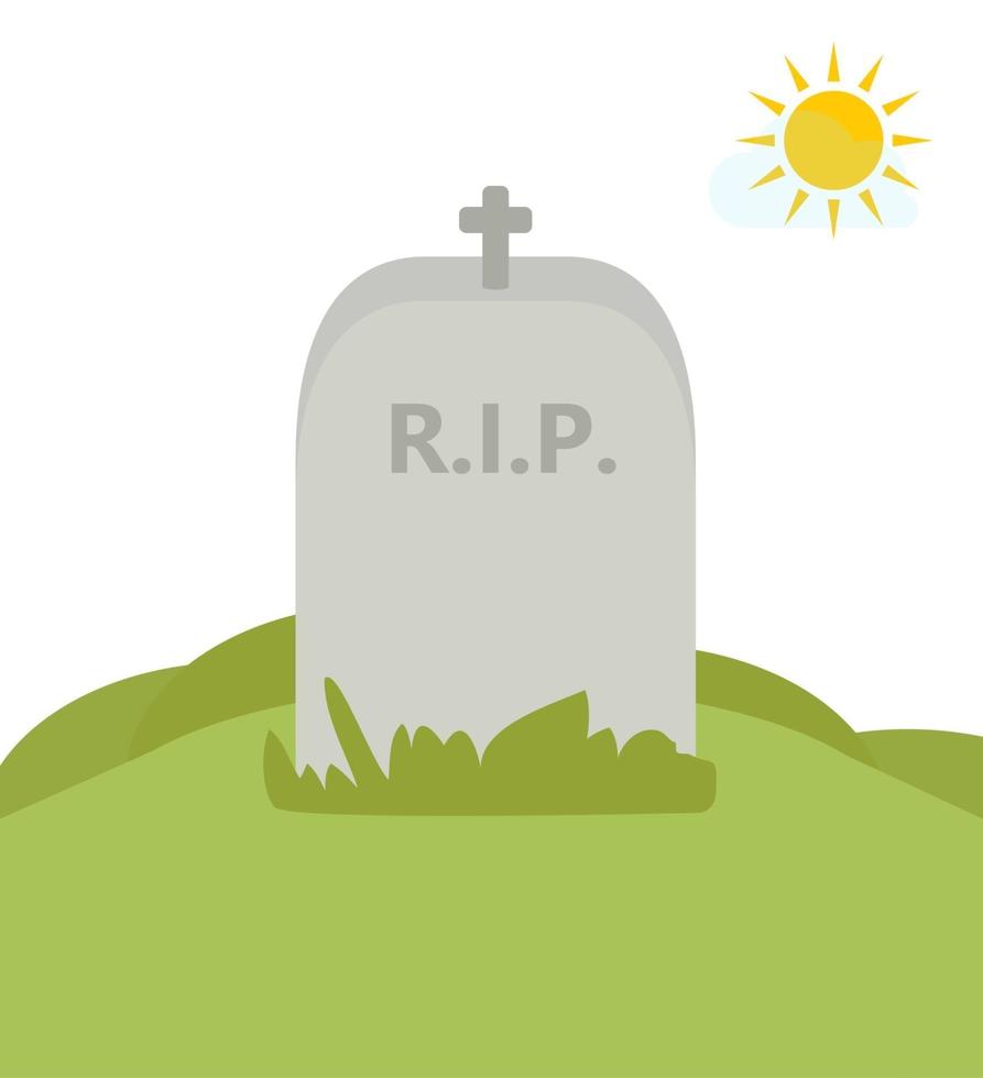 RIP. Tomb in nature. Vector Illustration.