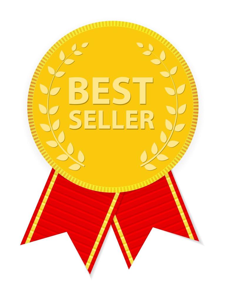 Gold Label Best Seller. Vector Illustration