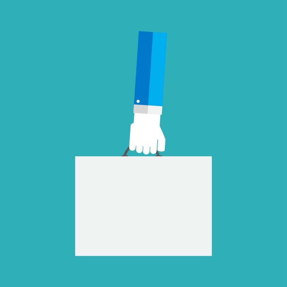 White paper blank in the hand. Vector Illustration.