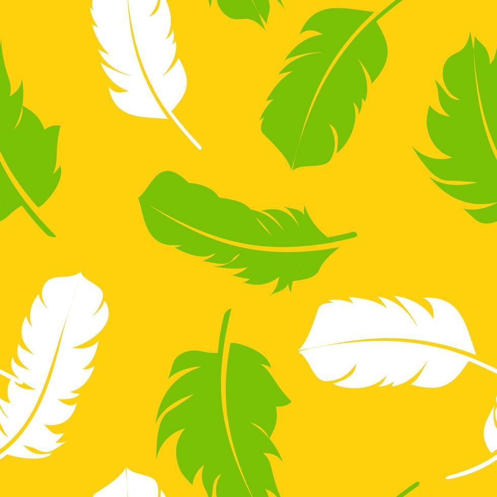 Bird Feather Hand Drawn Seamless Pattern Background Vector Illus