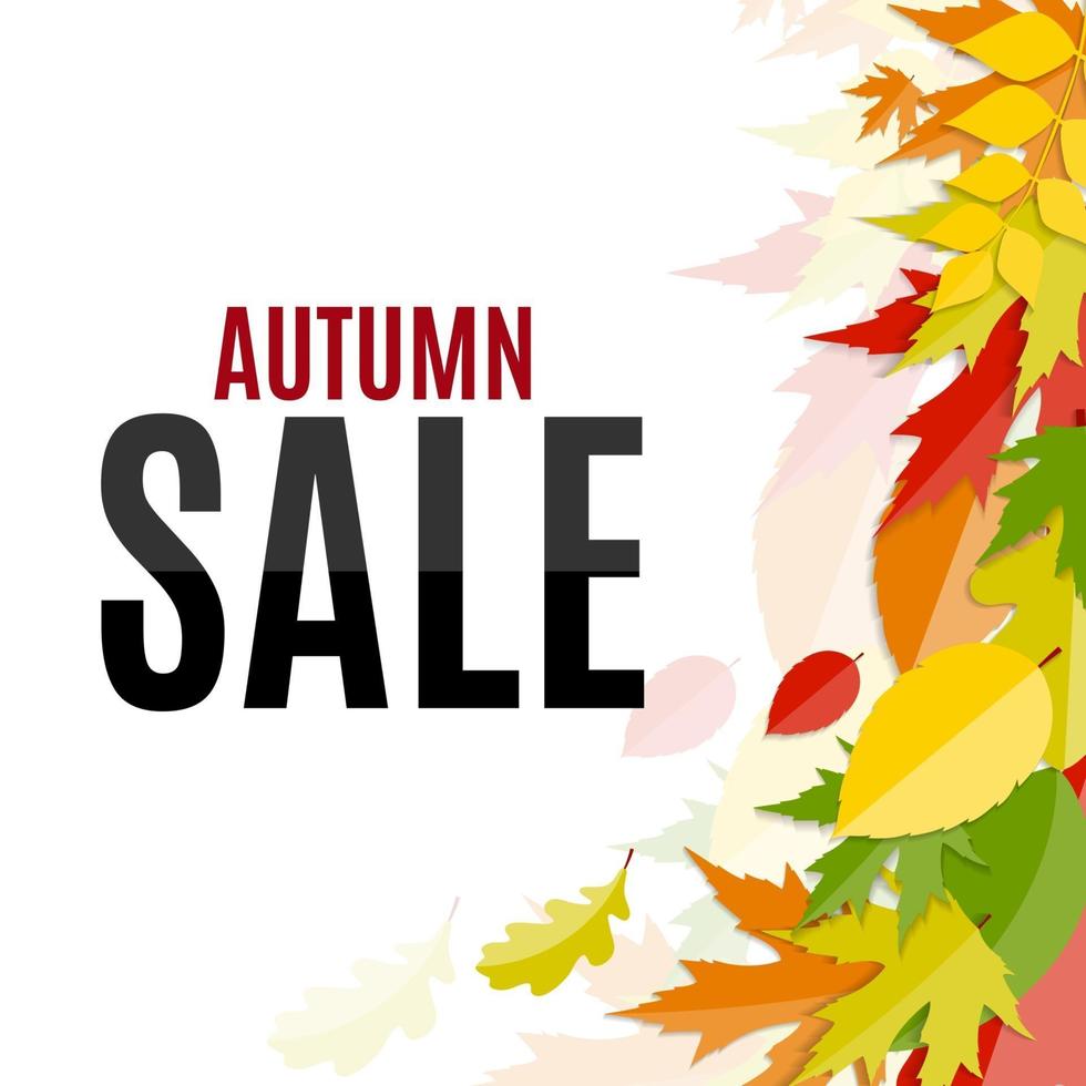 Shiny Autumn Leaves Sale Background Vector Illustration