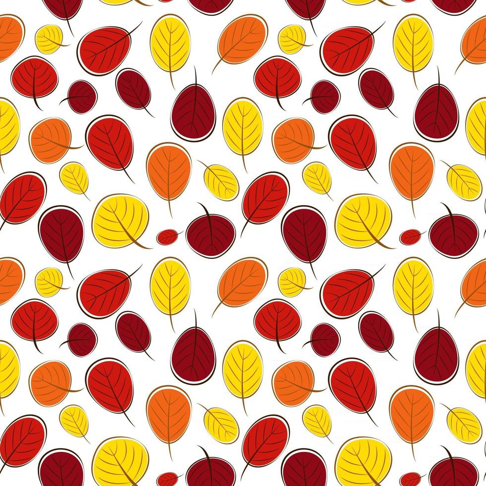 Autumn Leaves Seamless Pattern Background Vector Illustration