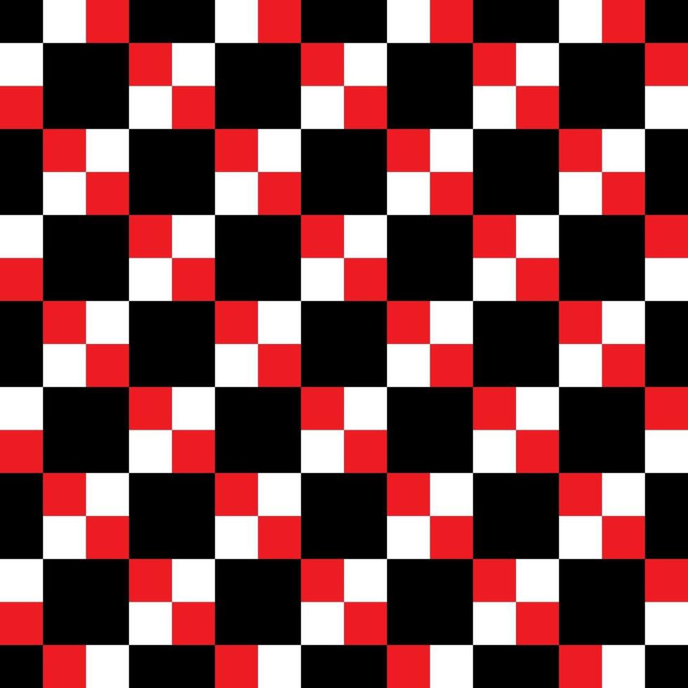 Black, Red and White Hypnotic Background Seamless Pattern. vector