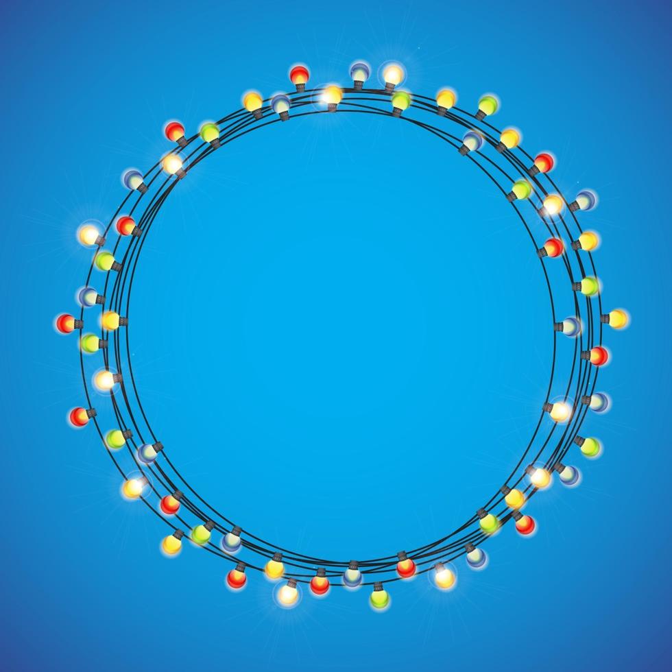 Circular Light Frame for Christmas and New Year vector