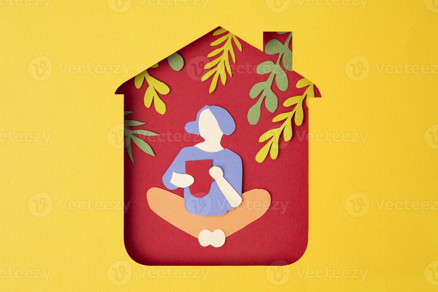 Composition of paper style isolation still life photo
