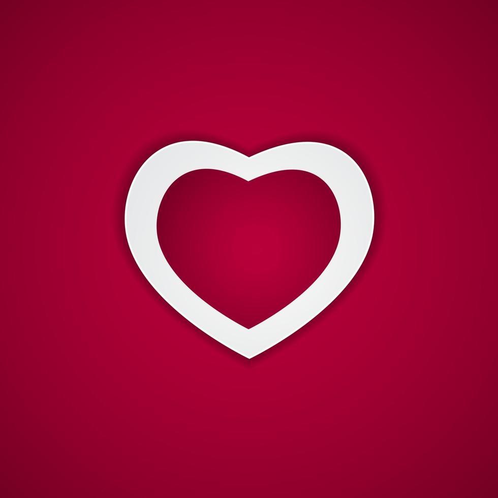 Heart on Red Background Vector Illustration