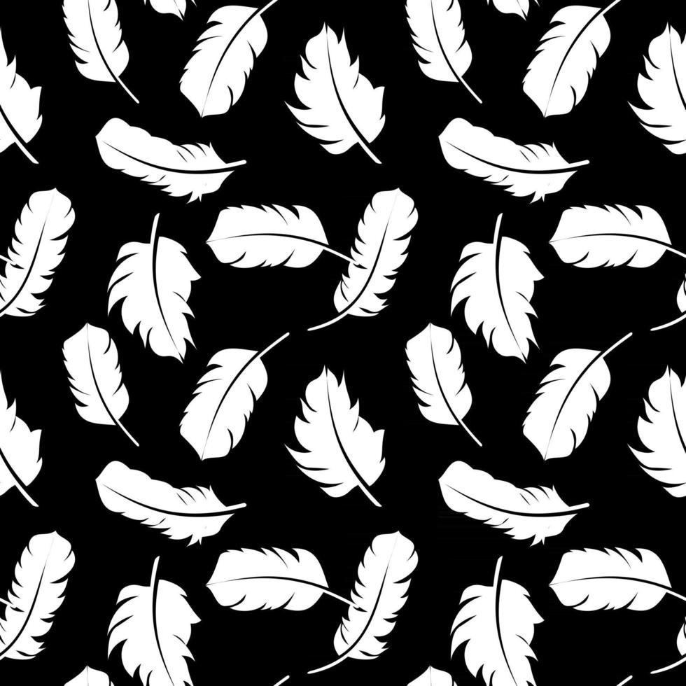 Bird Feather Hand Drawn Seamless Pattern Background Vector Illus