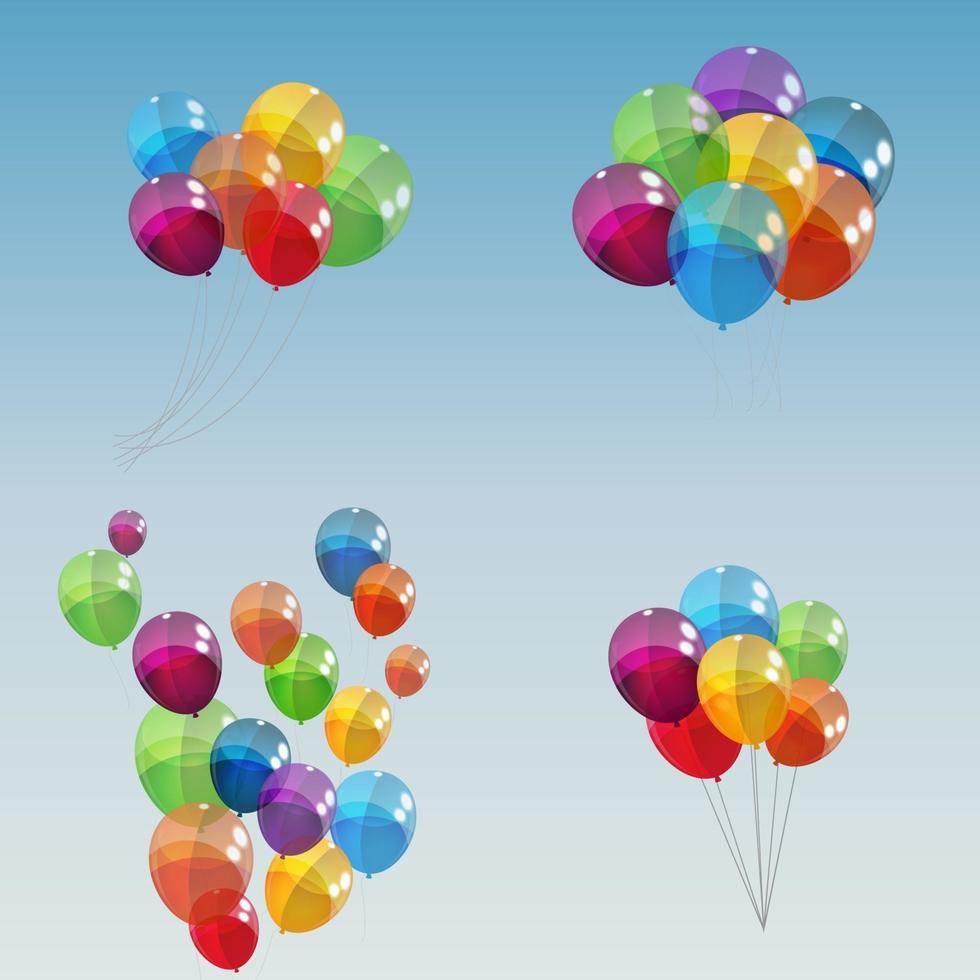 Color Glossy Balloons Background Vector Illustration