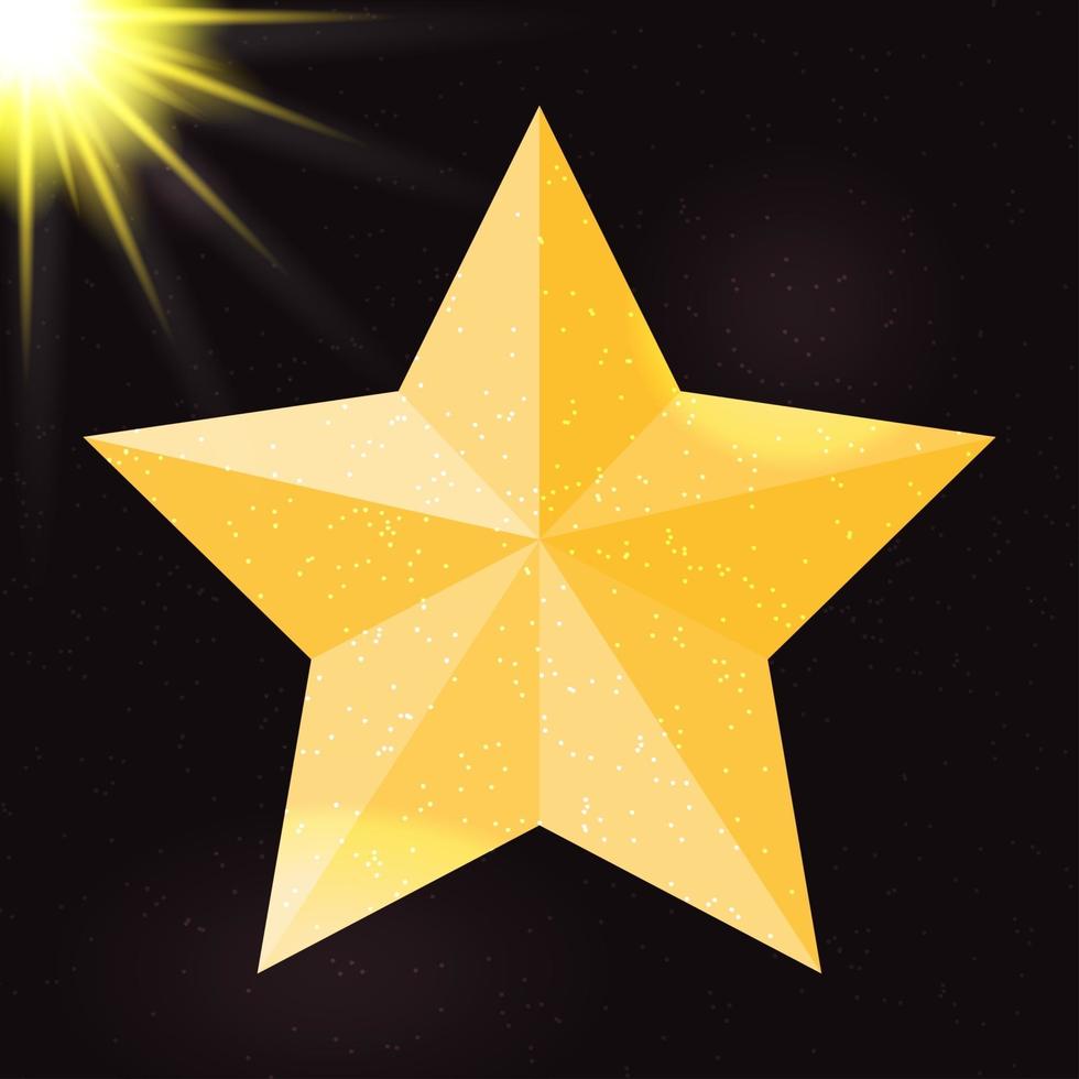 Silhouette of Beautiful Star on Sky Background. Vector Illustration.