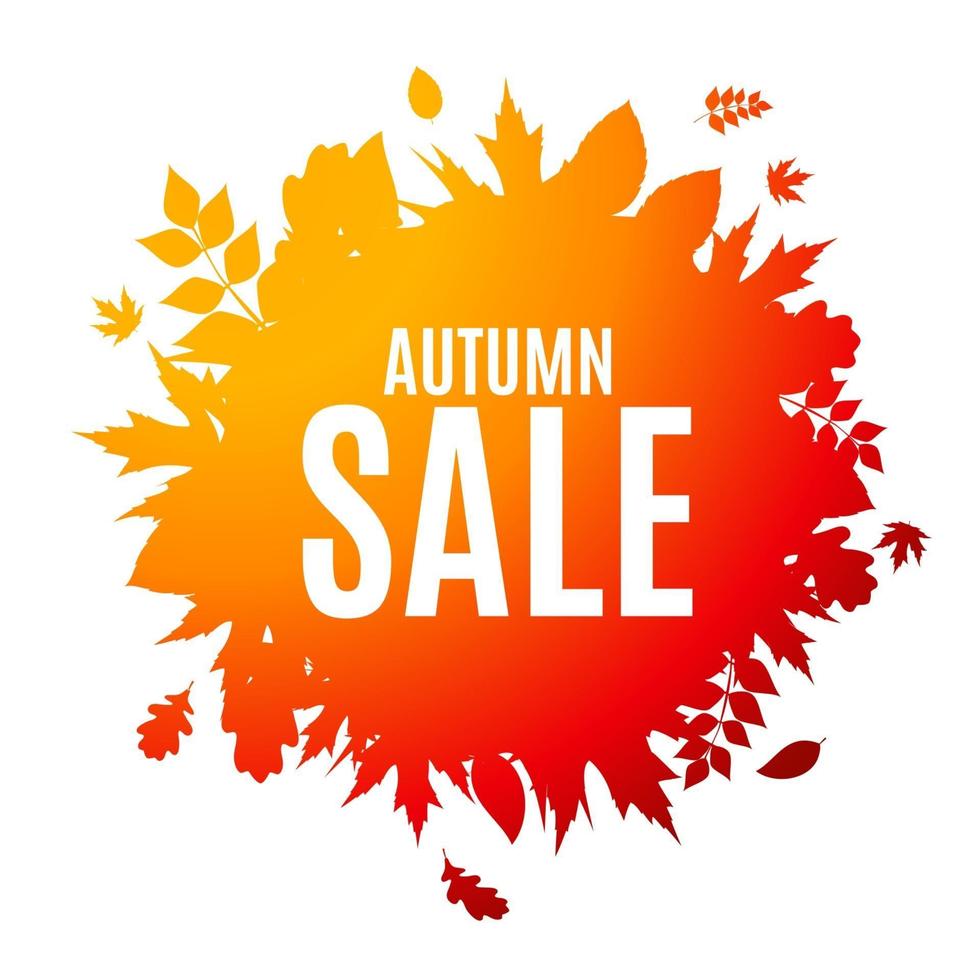 Shiny Autumn Leaves Sale Background Vector Illustration