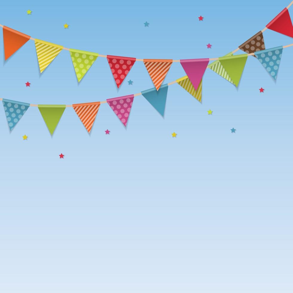Party Background with Flags Vector Illustration