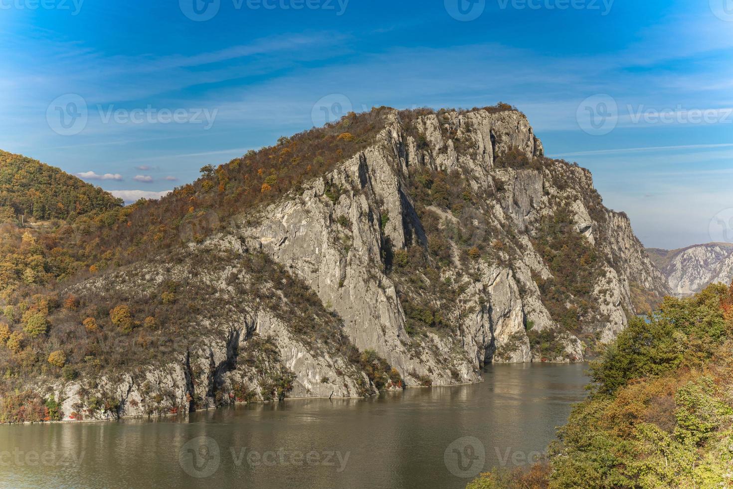 Danube gorge in Djerdap on the Serbian-Romanian border photo
