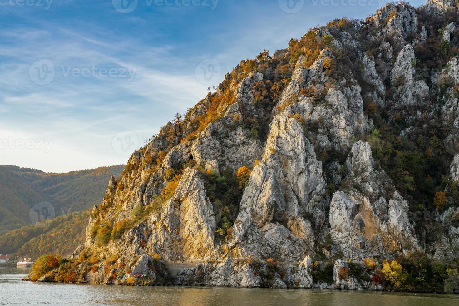 Danube gorge in Djerdap on the Serbian-Romanian border photo