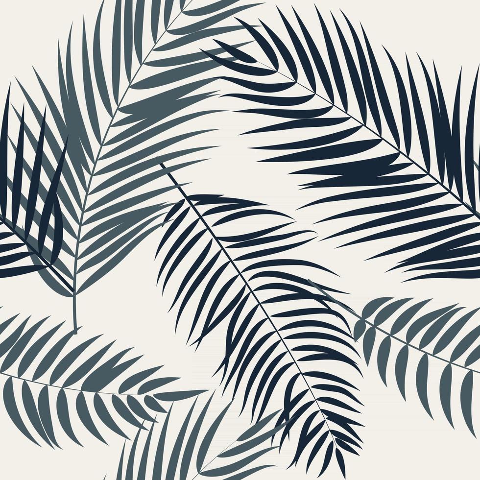 Palm Tree Leaf Silhouette Seamless Pattern Background vector