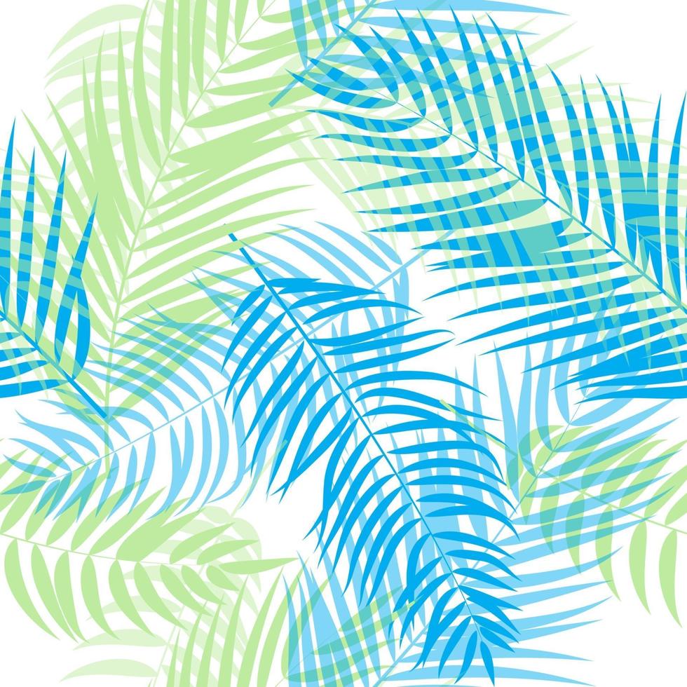 Palm Tree Leaf Silhouette Seamless Pattern Background vector