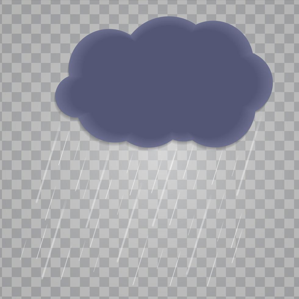 nube abstracta con gotas de lluvia vector