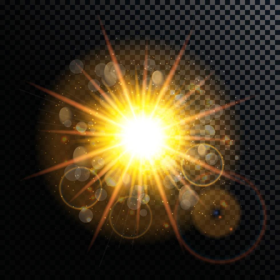 ilustración vectorial de fuegos artificiales, explosión, destello de lente vector
