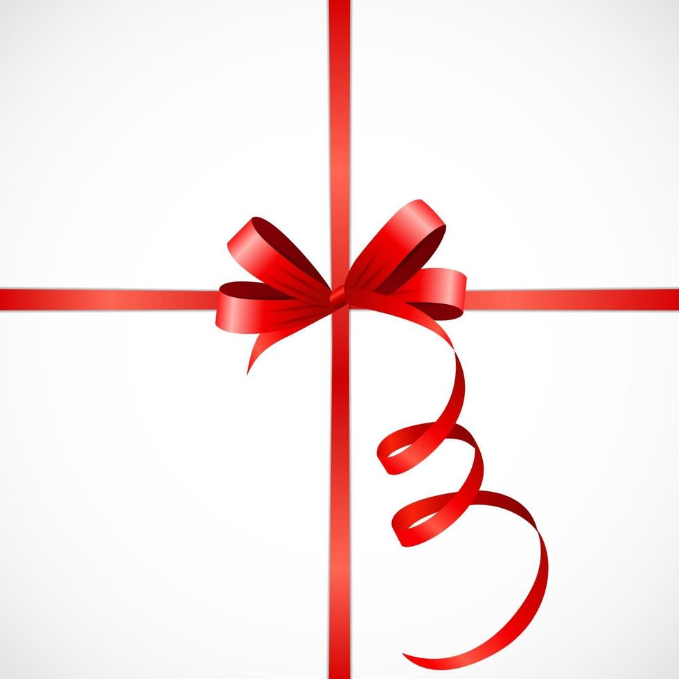 tarjeta de regalo con lazo rojo y lazo. ilustración vectorial vector