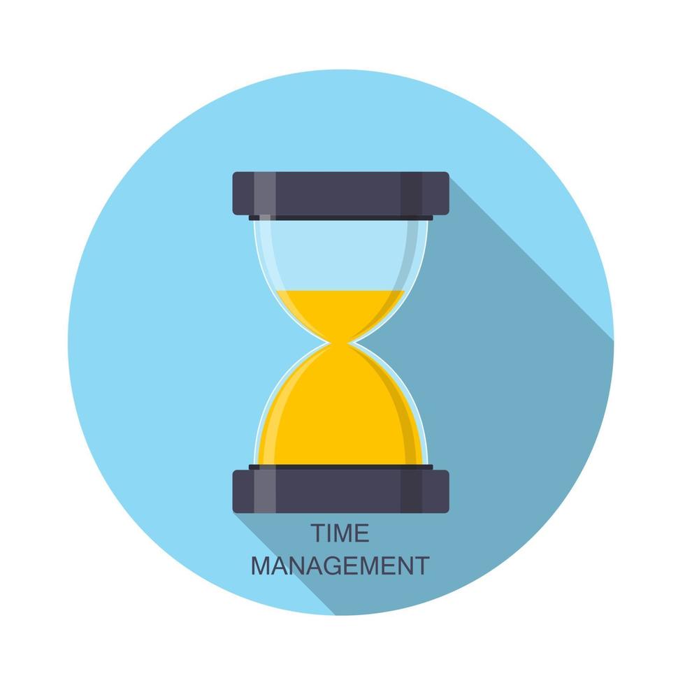 Hourglass, Sandglass Icon in Flat Style. Vector Illustration
