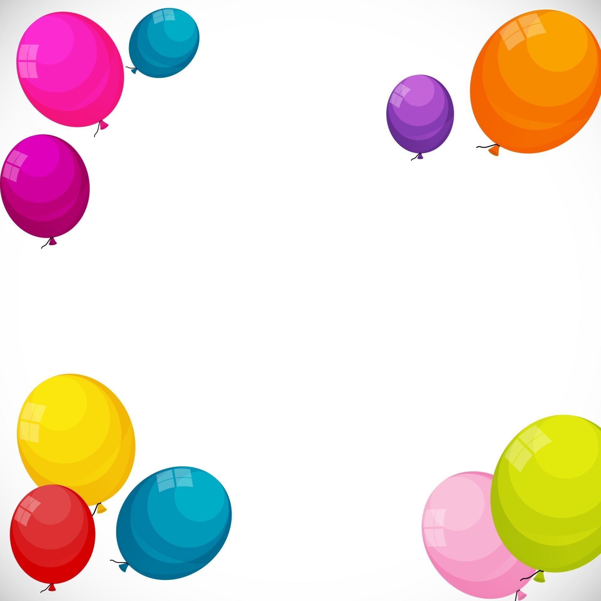 Color Glossy Happy Birthday Balloons Banner Background Vector ...