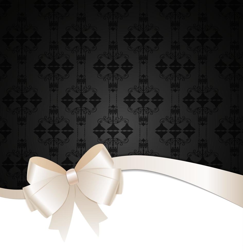 Invitation Card with Bow, Ribbon and Copy Space vector