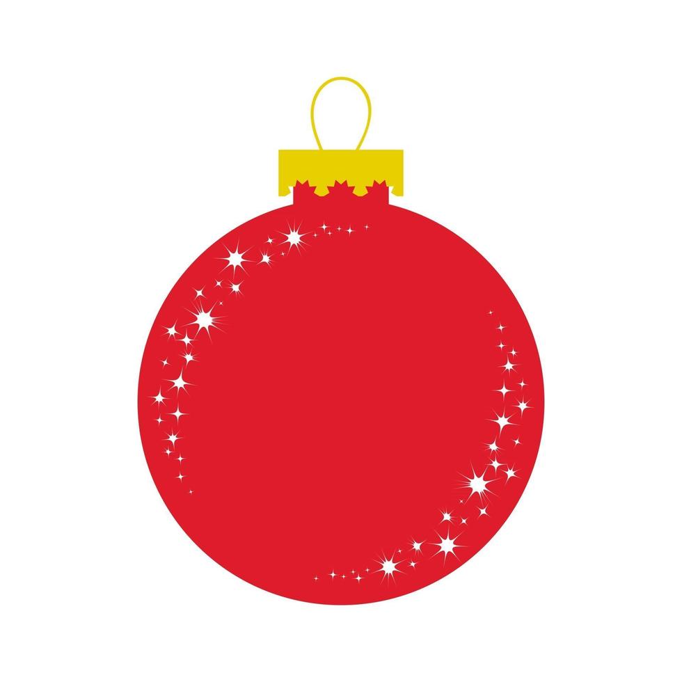 bola de cristal roja. decoración del árbol de navidad en navidad. imagen aislada de color plano. vector