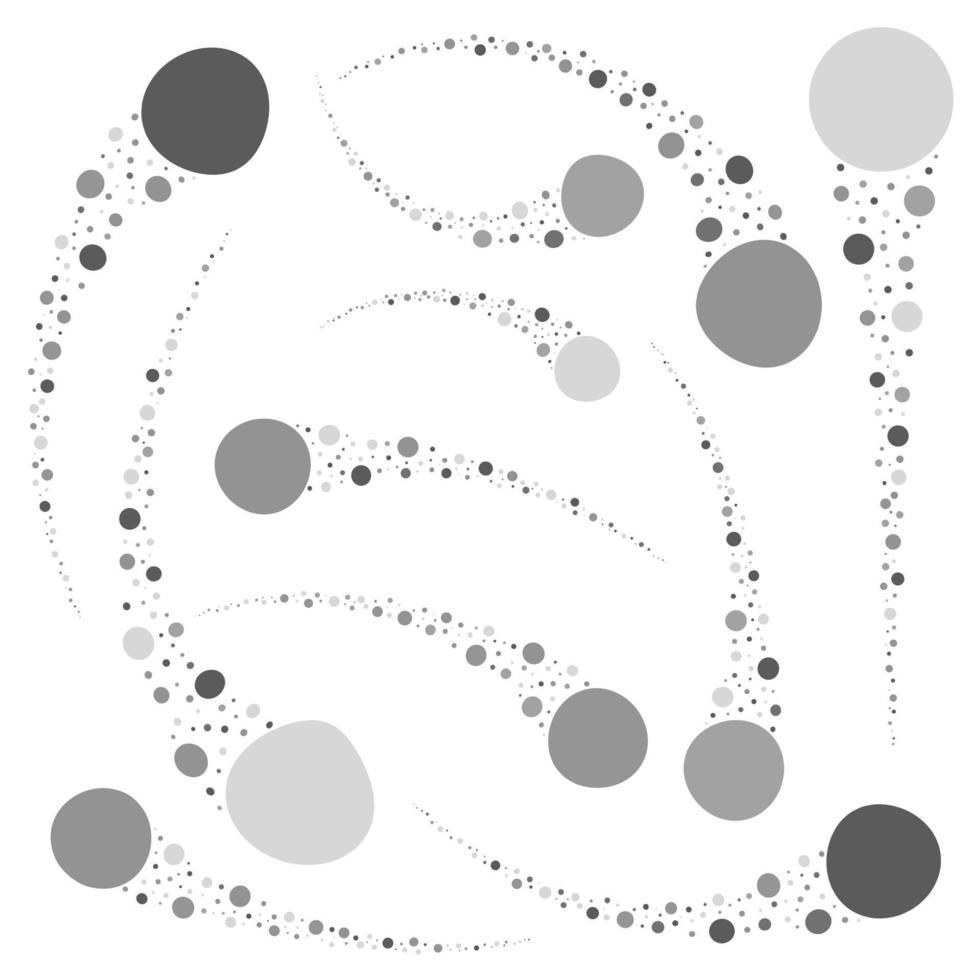 Conjunto de meteoritos abstractos planos aislados de tonos grises vector