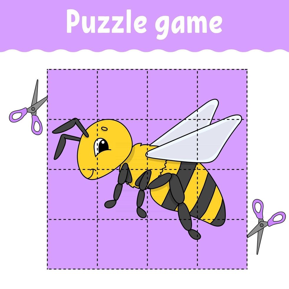 Puzzle game for kids. Education developing worksheet. Learning game for children. Color activity page. For toddler. Riddle for preschool. Isolated vector illustration in cartoon style.